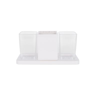 Set organizadores de baño sintético blanco 3 piezas -  Miniso
