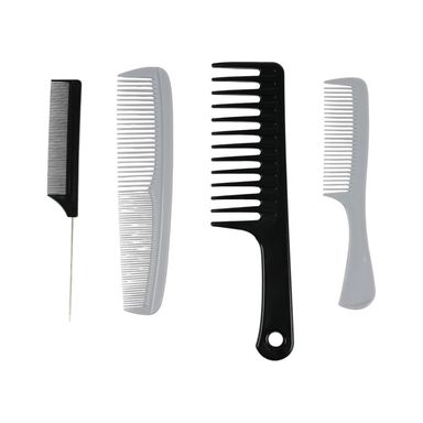 Juego de peines para el cabello de la serie clasica en blanco y negro 4 piezas -  Miniso