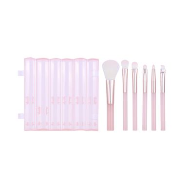 Kit brochas de maquillaje con estuche sintéticas rosas 6 piezas -  Miniso