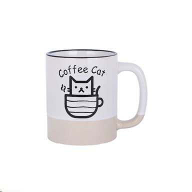 Taza cute cate cerámica beige 520 ml -  Miniso