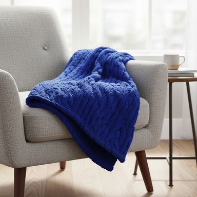 Manta jacquard miniso azul marino -  Miniso