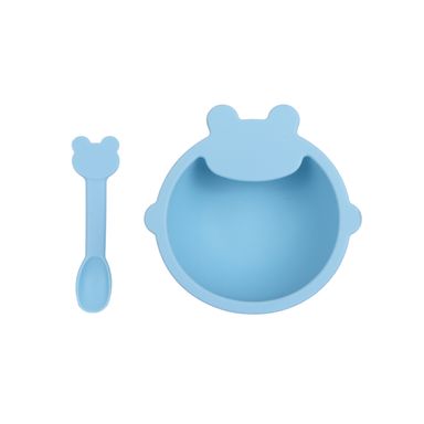 Cuenco y cuchara de silicona serie candy color (osito) (azul) -  Miniso