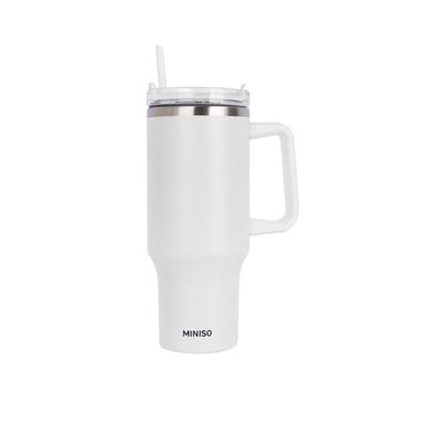 Tomatodo de acero de doble pared de estilo simple con sorbete de 1200 ml blanca -  Miniso