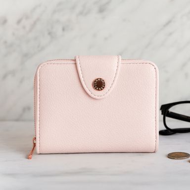 Cartera corta para mujer miniso textura granulada beige -  Miniso