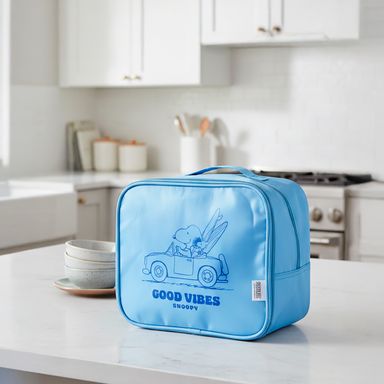 Lonchera cuadrada estampa snoopy beach collection azul -  Snoopy
