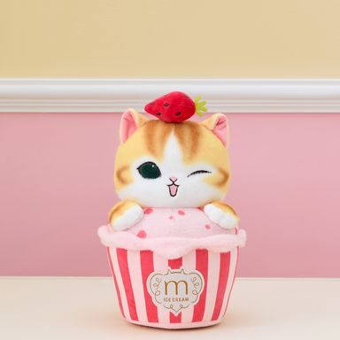 Peluche vaso de helado felpa naranja gatito -  Mofusand