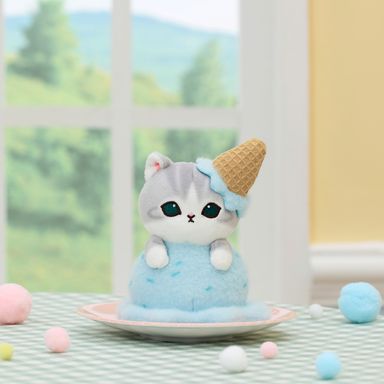 Peluche cono de helado felpa gris gatito -  Mofusand