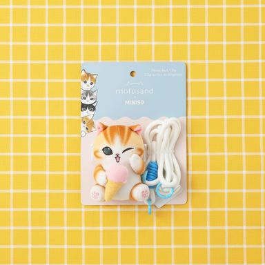 Accesorio decorativo para celular mofusand felpa naranja gatito -  Mofusand