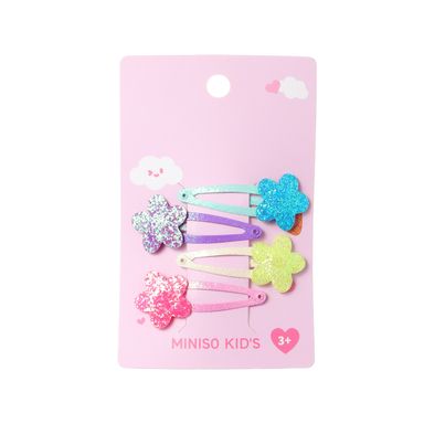 Set broches para cabello miniso flores glitter 4 pzas -  Miniso