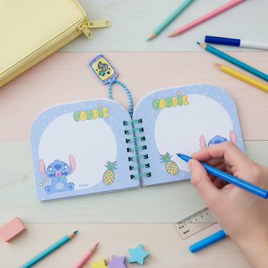 Cuaderno de alambre holografico colgante stitch, 64 hojas serie lilo & stitch disney -  Stitch Dinner Party