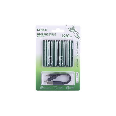 Pilas AA recargables 2220 mwh usb c 4 piezas mod 2ac 60 -  Miniso