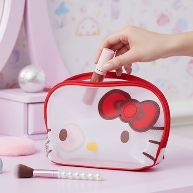 Cosmetiquera mesh ovalada hello kitty -  Sanrio