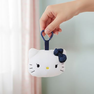 Llavero de peluche con forma de cabeza hello kitty azul vaquero serie sanrio -  Sanrio