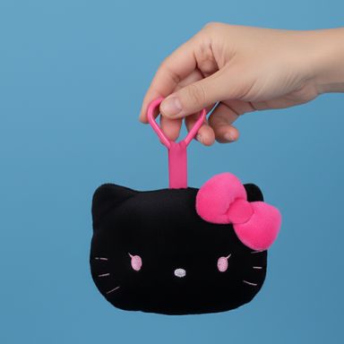 Llavero de peluche hello kitty color con forma de cabeza negro serie sanrio -  Sanrio