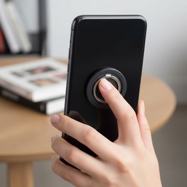 Soporte anillo magnético para celular básico negro -  Miniso