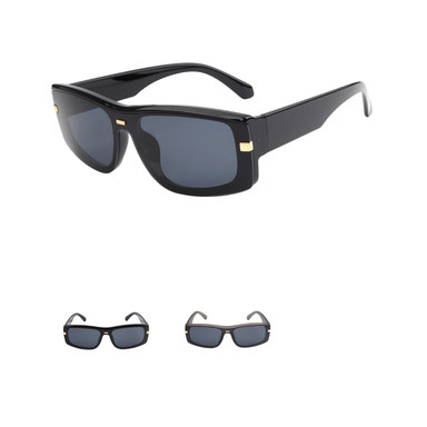 Lentes cuadrados con detalle dorado al costado -  Miniso