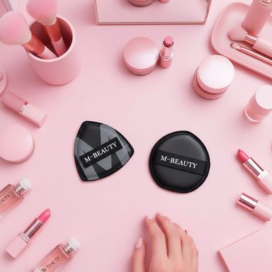 Set esponjas de maquillaje tipo puff sintéticas negras 2 piezas -  Sanrio