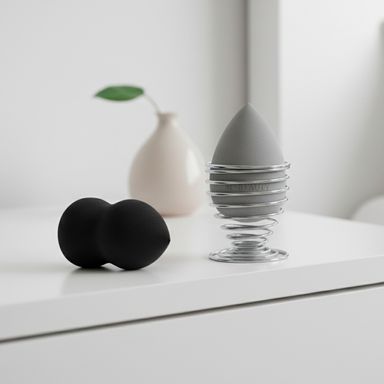 Set esponjas de maquillaje con soporte multicolor 3 piezas -  Miniso