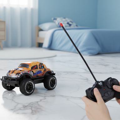 Carro de control remoto graffiti dinosaurio amarillo con luz serie miniso -  Miniso