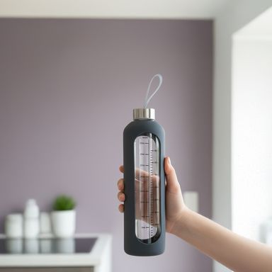 Tomatodo de vidrio de borosilicato de estilo simple de 1000 ml gris -  Miniso