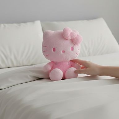 Peluche hello kitty 25 cm sentado rosa serie sanrio -  Sanrio