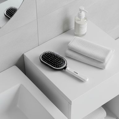 Peine masajeador profesional para el cabello con cojín serie clasica en blanco y negro -  Miniso