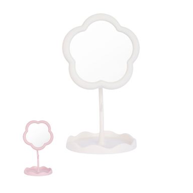 Espejo de maquillaje de ángulo ajustable con diseño de flores -  Miniso
