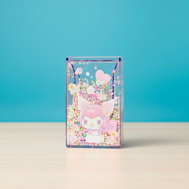 Organizador de plástico portalápices con diamantina en forma de flor de kuromi -  Sanrio Flower Language