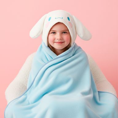 Manta con capucha textil azul 140x90 cm cinnamoroll sanrio -  Sanrio