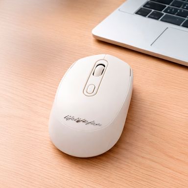 Mouse inalámbrico recargable life is for fun series mod lw13mc beige -  Miniso
