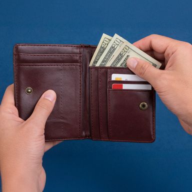 Cartera de hombre con doble pliegue verde -  Miniso