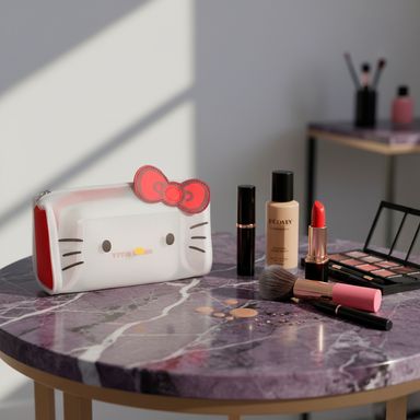 Neceser de viaje de almacenamiento de malla estilo clasico de hello kitty sanrio -  Sanrio