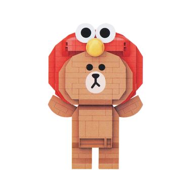 Bloques marrón y elmo serie plaza sésamo -  Plaza Sésamo