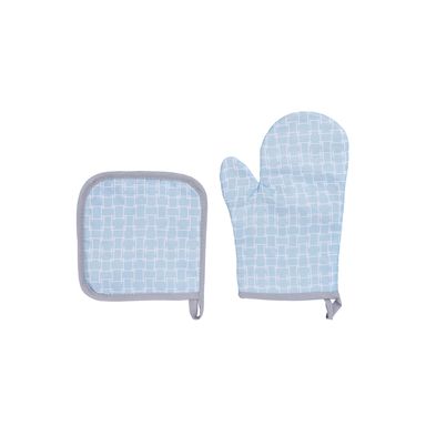 Set de guante y agarradera para cocina miniso cuadritos gris -  Miniso