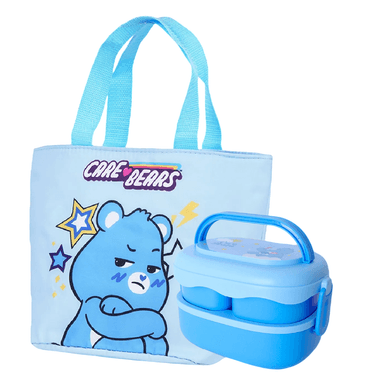 Lonchera care bears azul y Taper de alimentos plástico azul 1600 ml gruñosito ositos cariñositos - Miniso