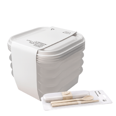 Taper de plástico color mixto 400ml 4 pzas y Set de cubiertos con estuche 3 pzs modelos mixtos - Miniso