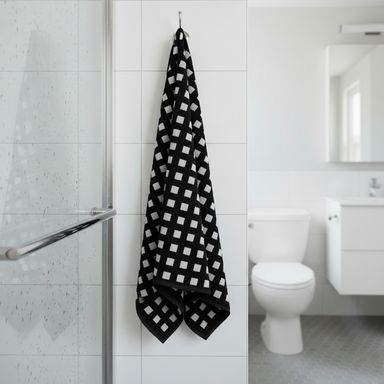 Toalla de baño miniso serie black and white 100% algodón -  Black & White