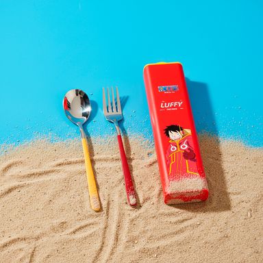 Kit de cubiertos acero inoxidable rojo 2 piezas luffy one piece -  One Piece