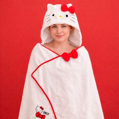 Manta con capucha sanrio hello kitty blanco 140cm x 90cm -  Sanrio