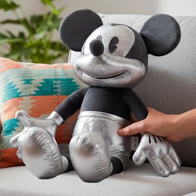 Peluche 40 cm retro de cuero plateado serie mickey mouse disney -  Disney