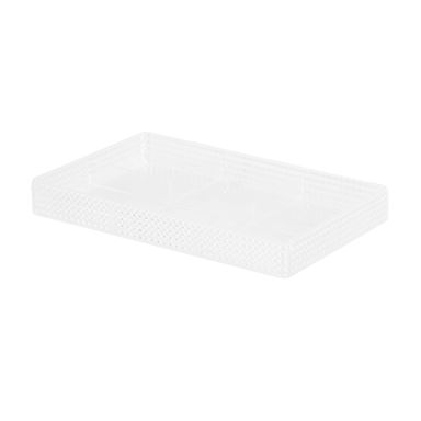 Organizador de plástico tamaño pequeño color transparente tres separaciones -  Miniso