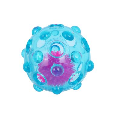 Juguetes para mascotas pelota hinchable 2 en 1 con luz verde azulado serie miniso -  Miniso