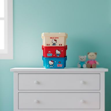 Organizador de plástico de estilo clasico de hello kitty con hebillas 3 piezas sanrio -  Sanrio