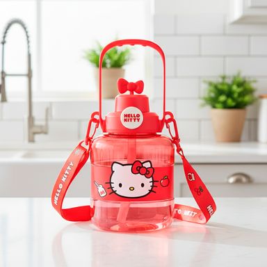 Vaso de plástico estilo clásico hello kitty con asa y sorbete de 1100 ml sanrio -  Sanrio