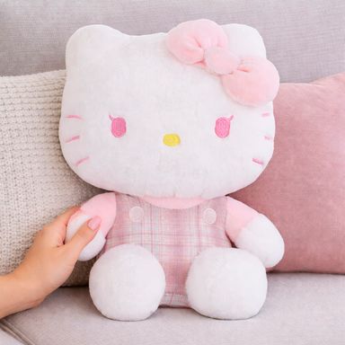 Peluche hello kitty 25 cm sentada jk pink check serie sanrio -  Sanrio