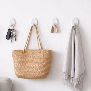 Ganchos adhesivos pequeños ovalados 12 piezas blancos -  Miniso