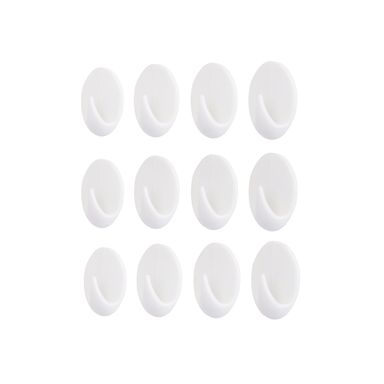 Ganchos adhesivos pequeños ovalados 12 piezas blancos -  Miniso