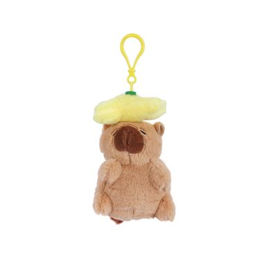 Llavero 12 cm de peluche mimi bara móvil cola móvil, sombrero de cascara de platano serie mini family -  Mini Family