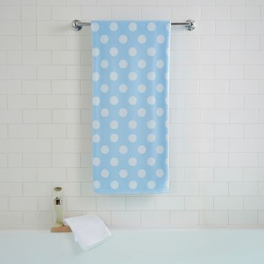 Toalla de baño miniso puntos 74cm x 34cm azul -  Miniso