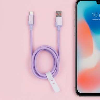 Cable de datos de carga rápida macaron series usb a tipo c morado -  Miniso